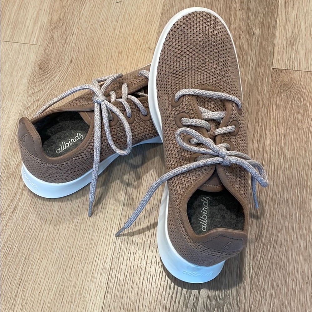 Allbirds Tan Knit Sneakers with White Soles